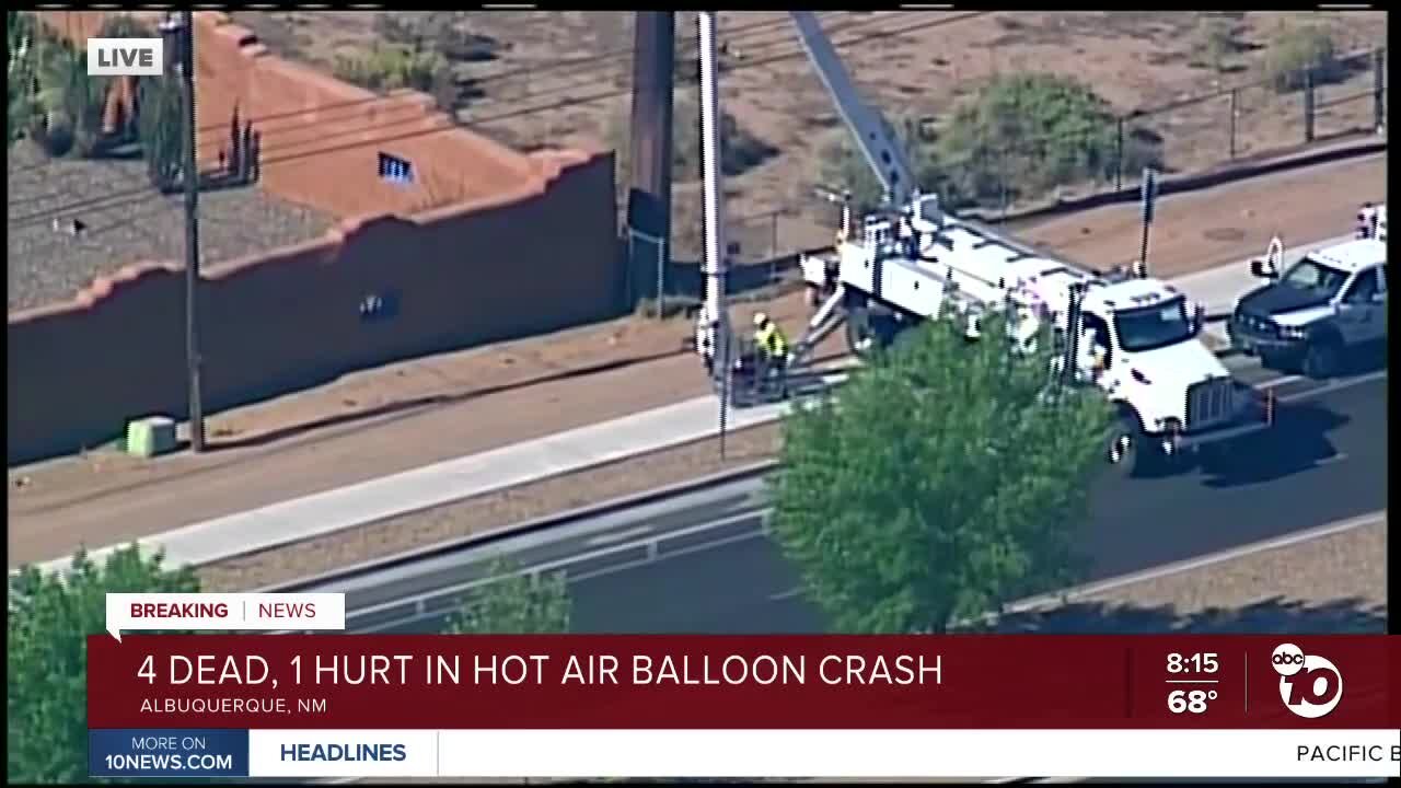At least 4 killed in hot air balloon crash in New Mexico