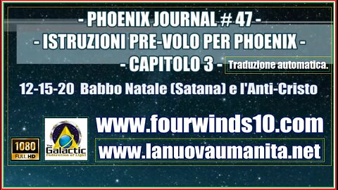 PHOENIX JOURNAL , 47 , ISTRUZIONI PRE VOLO , PER PHOENIX , CAPITOLO 3 .