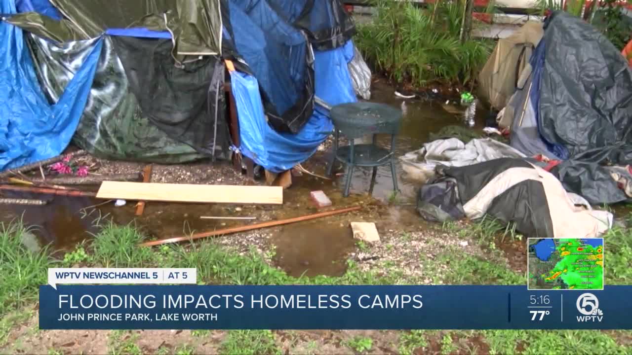 Flooding impacts homeless living at John Prince Park