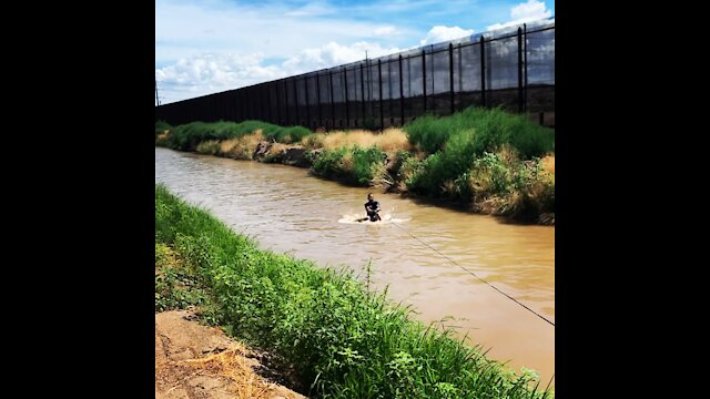 Wakeboarding the El Paso Border Wall.