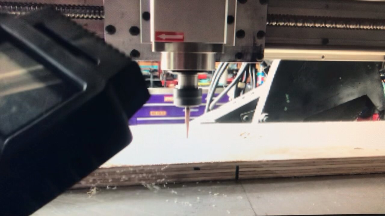 My CNC completing it's first 2D program