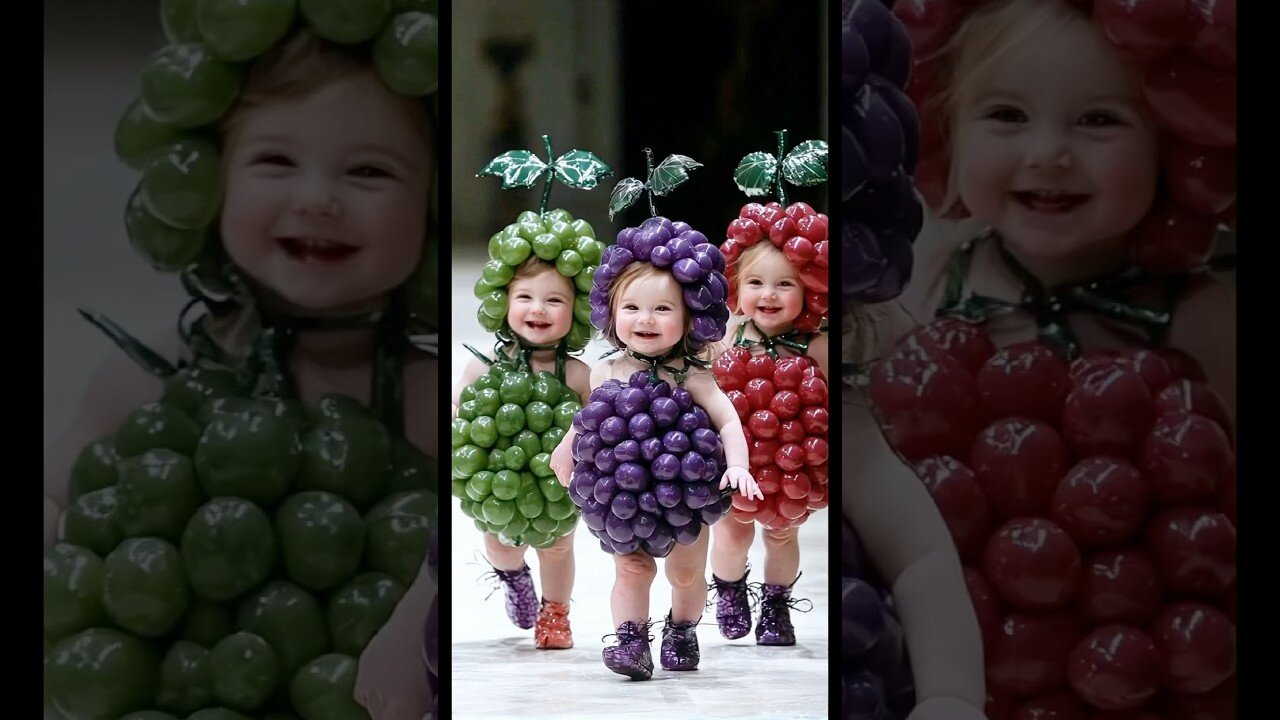 Adorable Grape-Themed Baby Runway #cute#RunwayShow #AIArt#fyp#viral #YouTubeShorts#베이비패션쇼#赤ちゃん#baby