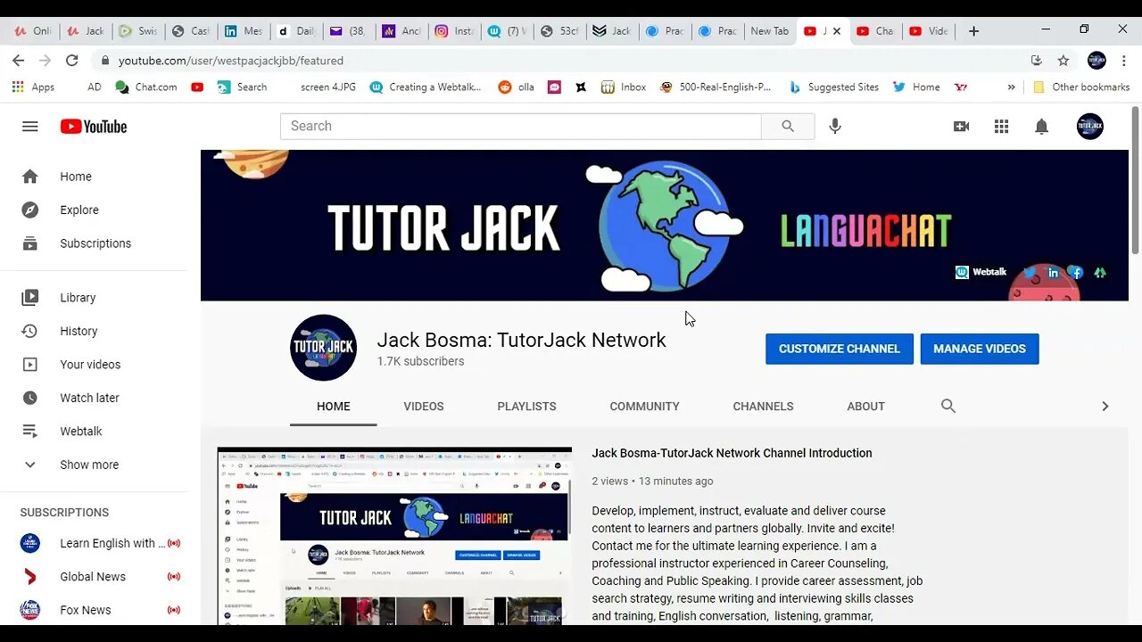 The Jack Bosma TutorJack Network YouTube Channel Introduction