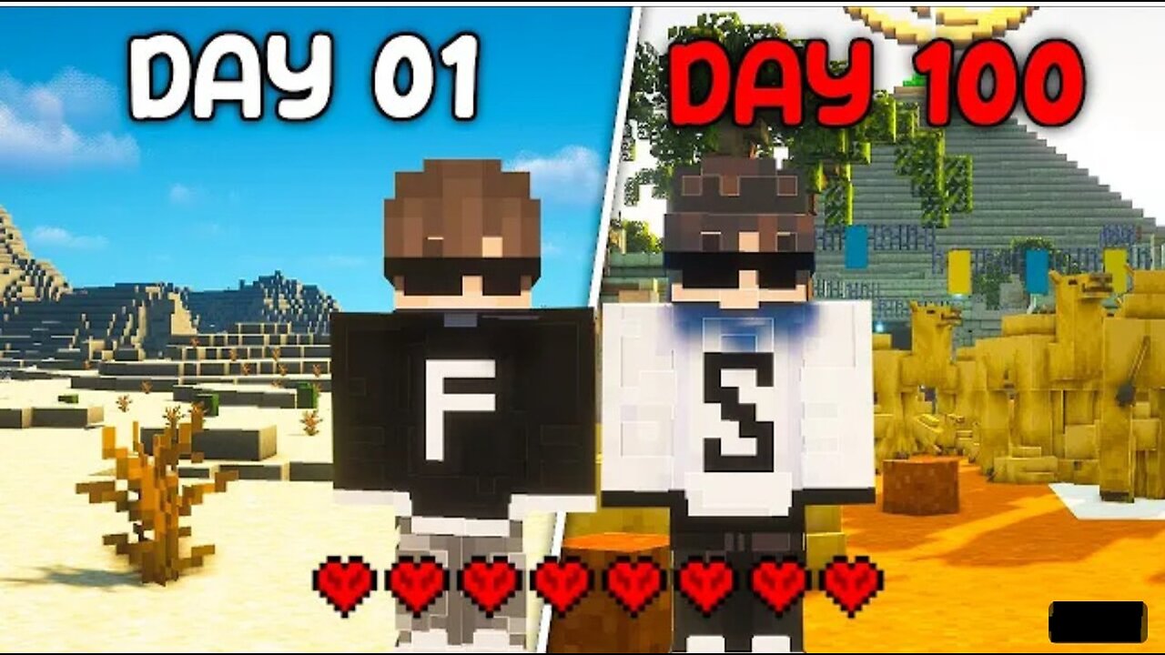 how we Transformed This Desert into the Egypt in 100 Minecraft days!