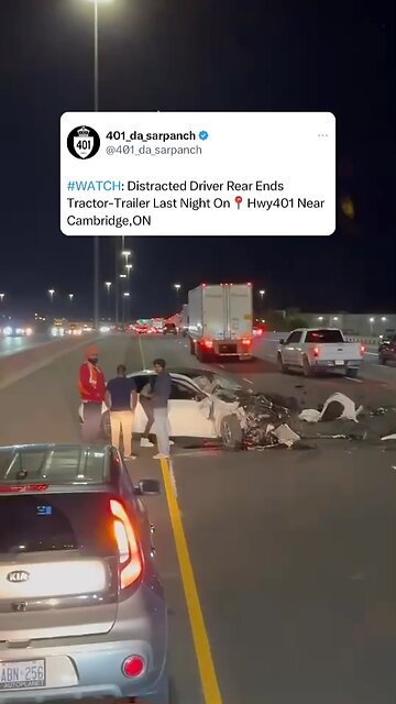 Distracted driver crashes in Cambridge Ontario