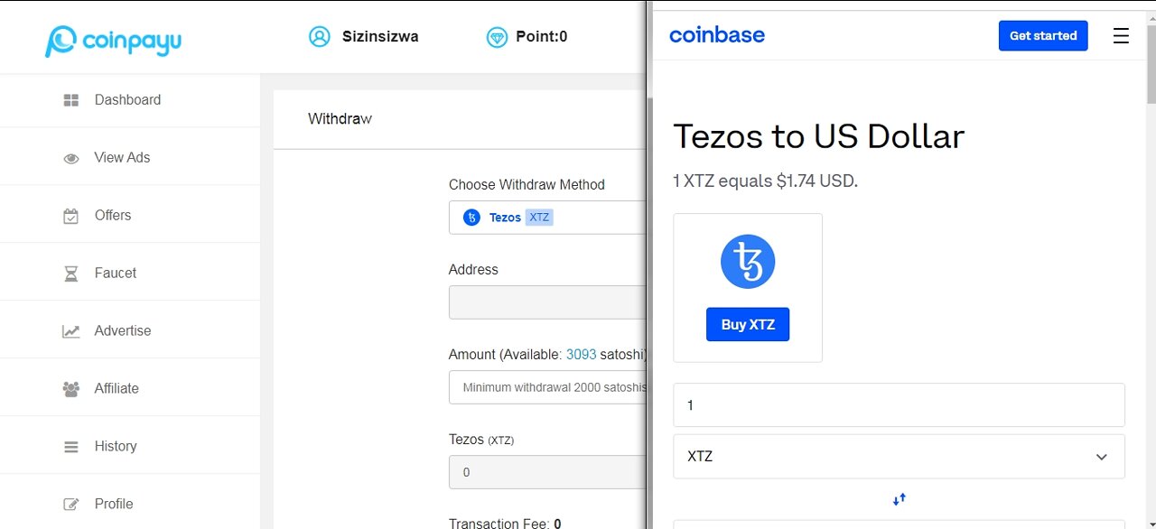 How To Get Free Tezos XTZ Cryptocurrency Paid To Click At Coinpayu And Instant Withdraw