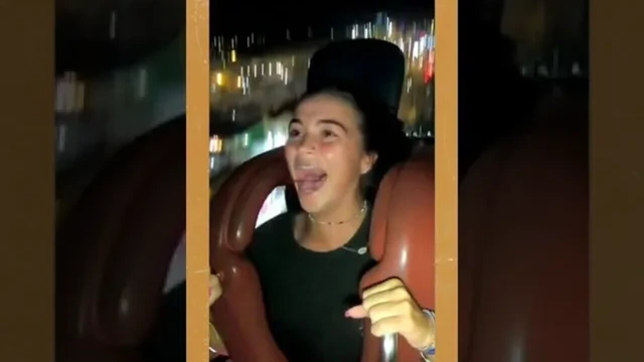 slingshot ride girl falls out / slingshot rider girl part 38 #shorts