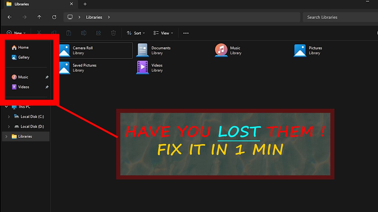 How to Fix Lost icons in [ Quick access ] for win 10/11 [ there is note in description ]