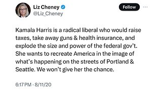 Kamala Sharing Video Of Lapdog Liz Cheney Backstage At Rally To Show Unity Backfires On BOTH Heifers