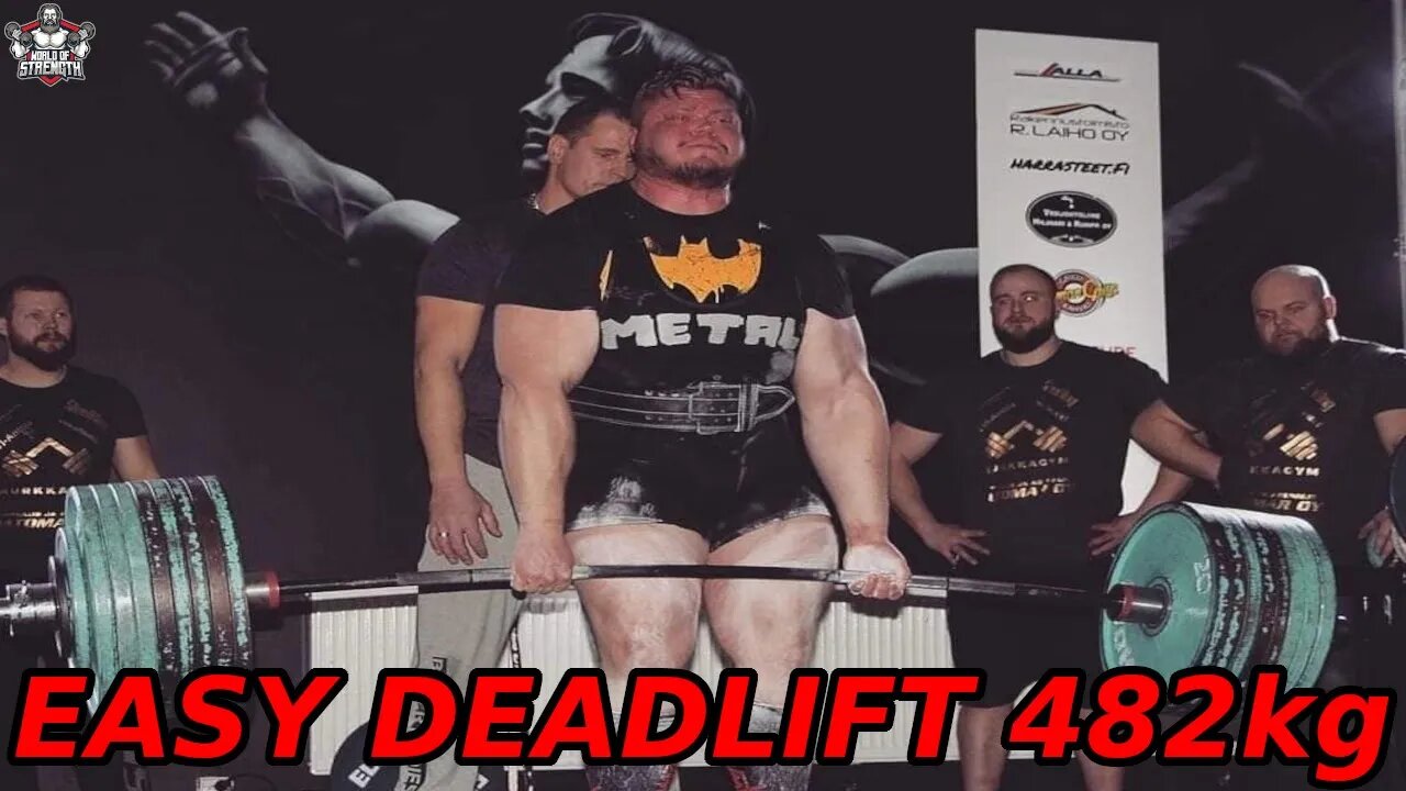 Asko Karu close to the Deadlift World Record - Easy 482kg Deadlift