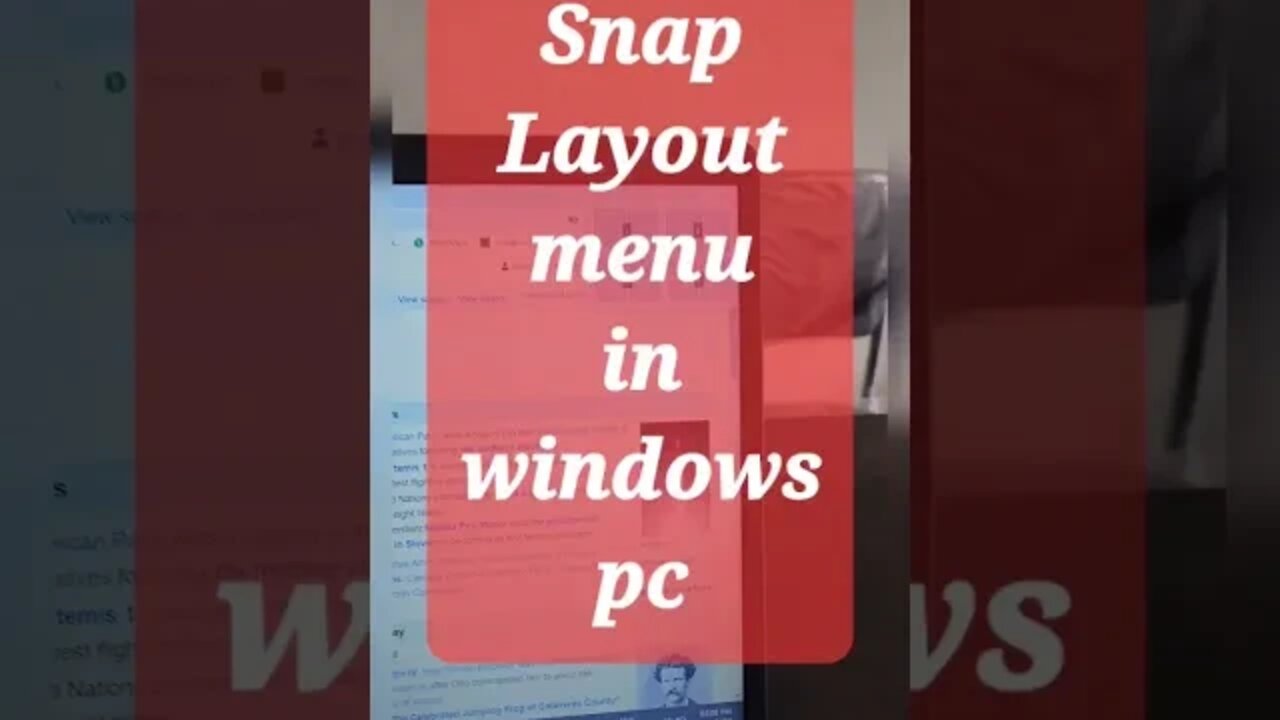 Snap layout menu in windows pc #shorts #youtubeshorts