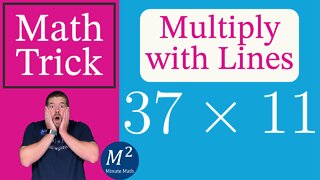 Multiply Two Numbers with Lines | 37x11 | Minute Math Tricks | Part 87 #shorts