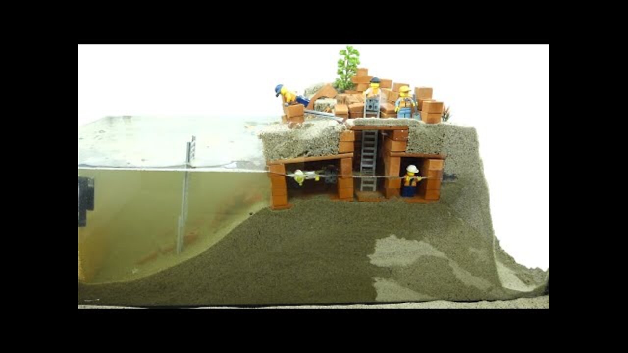 Dam Breach Experiment - LEGO Minifigures Underground Bunker