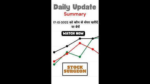 17-10-2022 को कौन से शेयर खरीदें या बेचें || Stock Ideas for 17-10-2022 || Summary