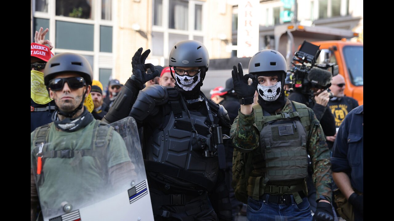 Million MAGA March I Proud boys Make Antifa Hide Behind Police!