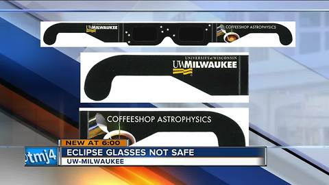 Eclipse glasses distributed by UWM are not safe