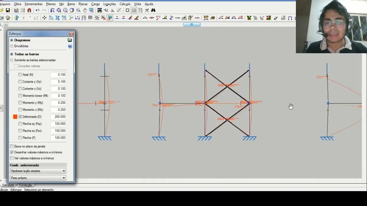 Método das deformações e travamentos Engenheiro Estrutural
