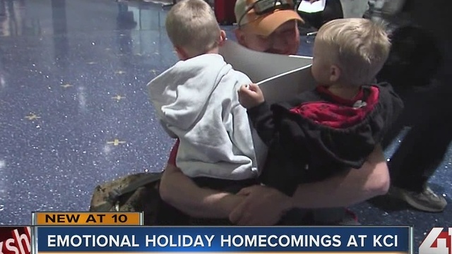 Families re-unite at KCI before Thanksgiving