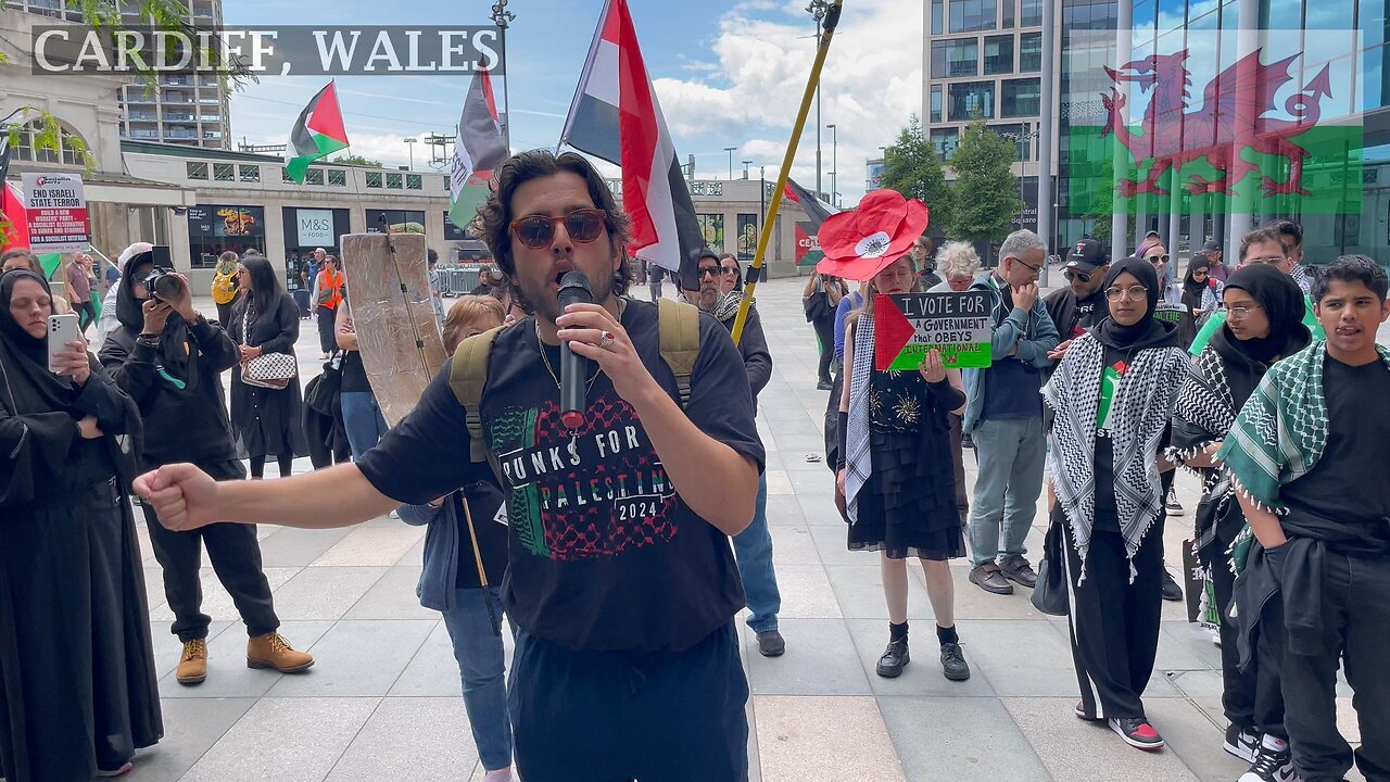 March for Palestine, Stop the genocide. Cardiff Central, South Wales