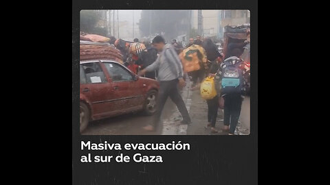 Residentes del sur de Gaza evacuan en masa