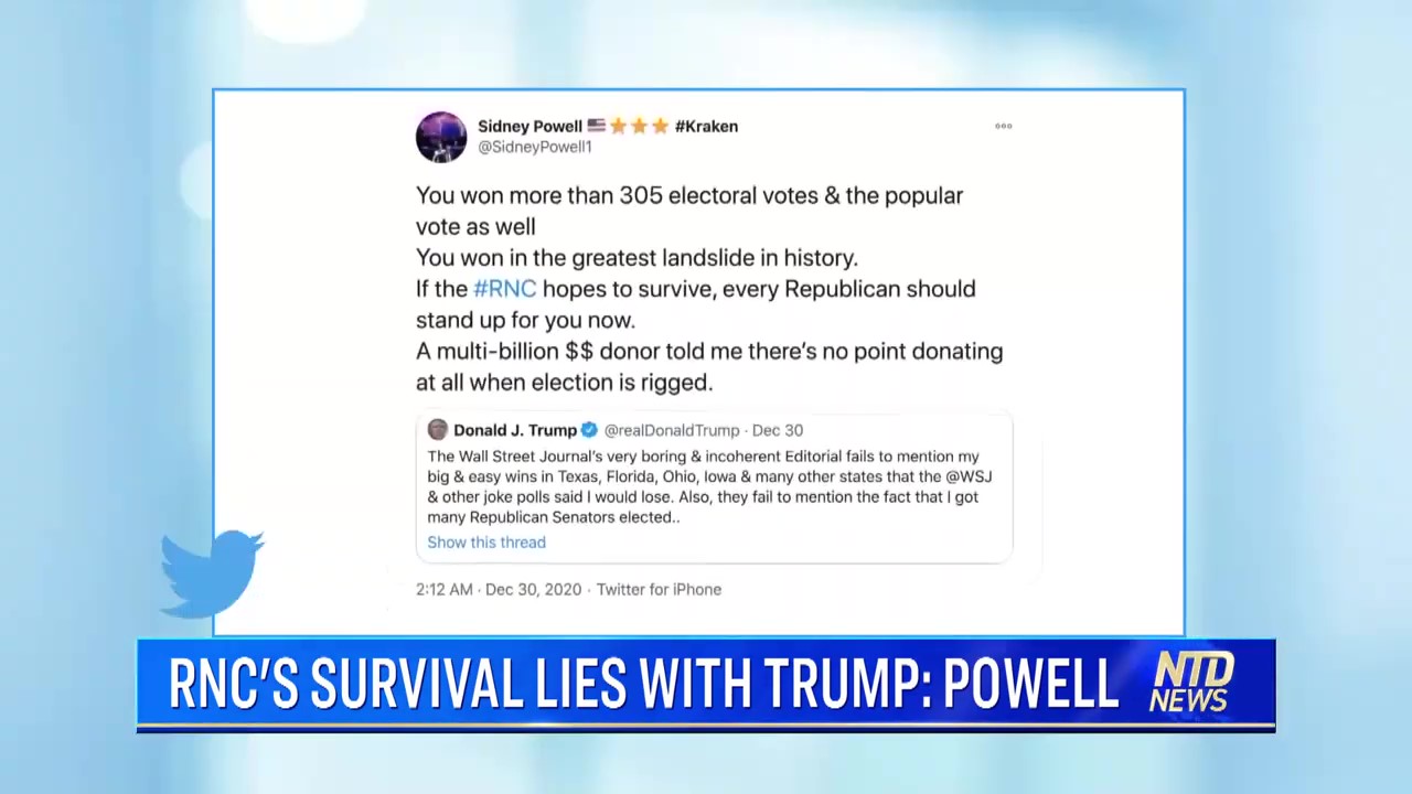 NTD NEWS ~ Full Show ~ Sidney Powell: 'RNC Must Stand up for Trump, If They Want to Survive'