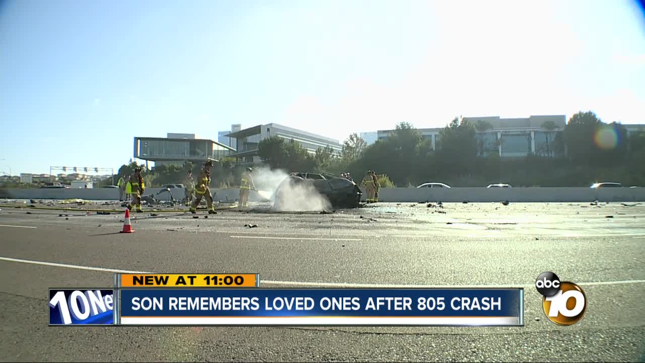 Son remembers loved ones after 805 crash