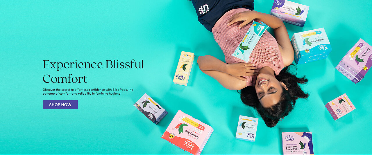 Bliss Natural Website Graphic Design for Adult Diapers