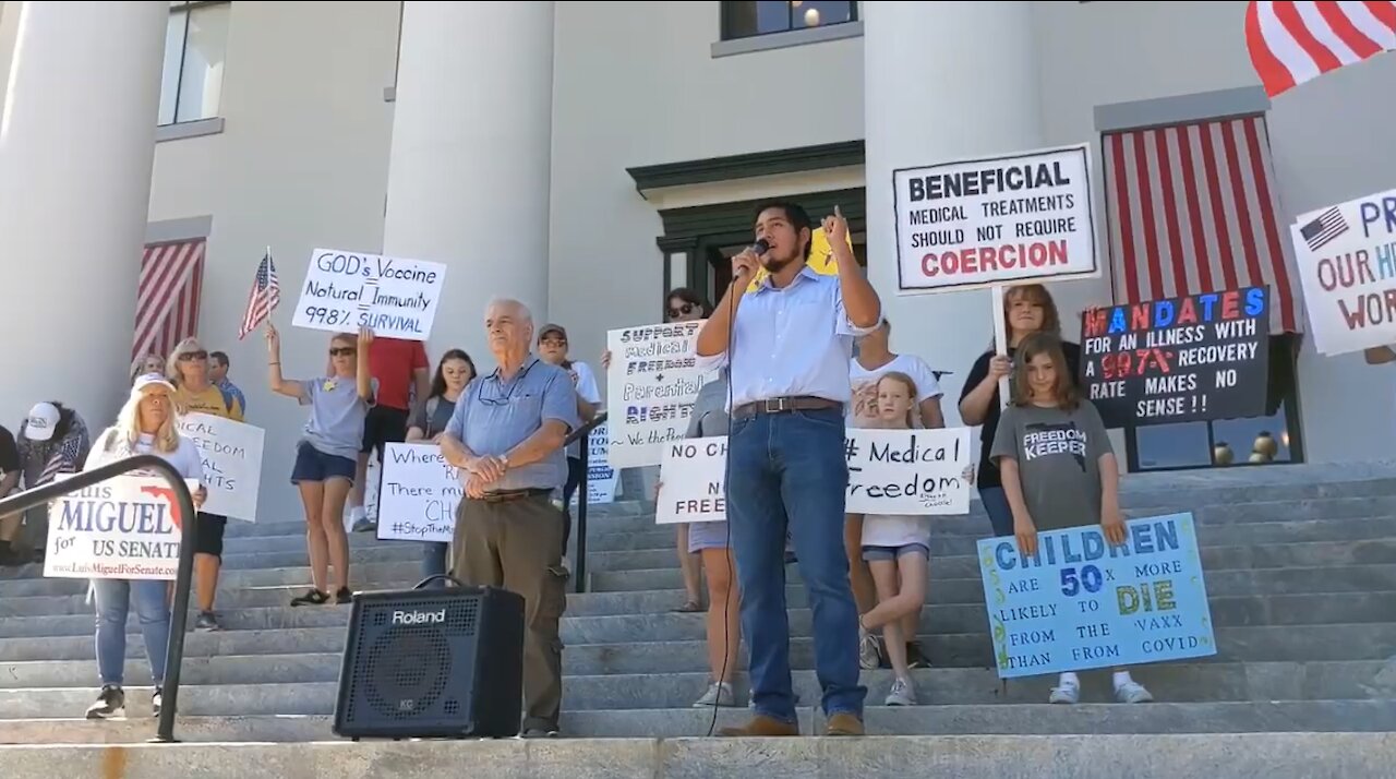 Luis Miguel Speaks at Medical Freedom Rally at Florida Capitol in Tallahassee