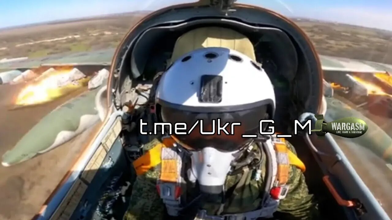 Cockpit view from Russian Su-25 attack aircraft