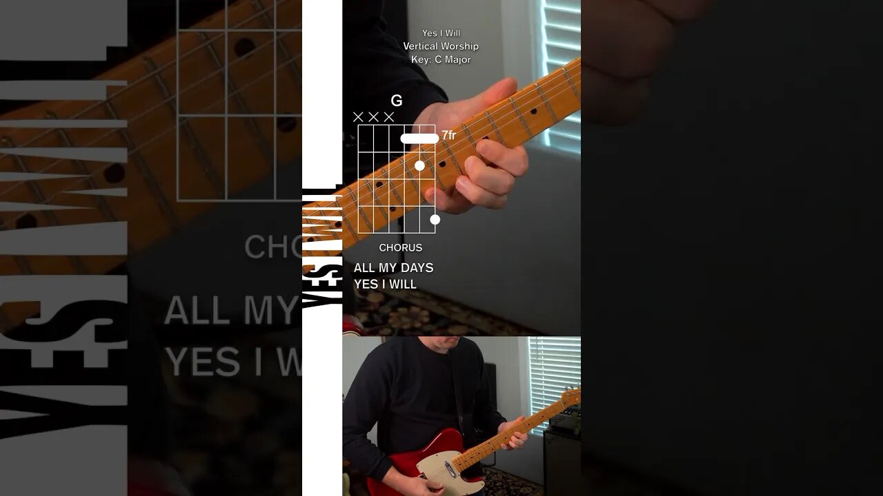 🎸 Yes I Wll Lead Electric Guitar Chorus & Turnaround #worshiptutorials Vertical Worship