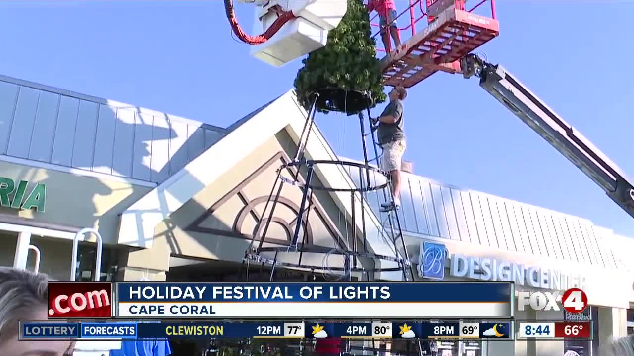 Crews get ready for Cape Coral's Holiday Festival of Lights - 8:30am live report