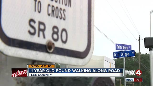 1-year-old found wandering along road