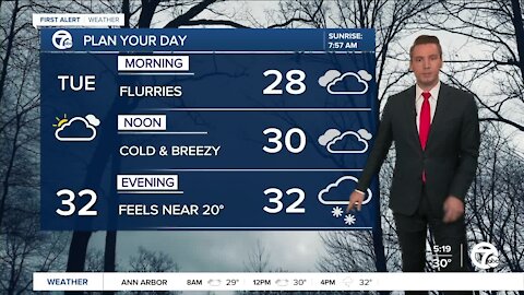 Metro Detroit Forecast: Cold and windy day; more snow showers tonight