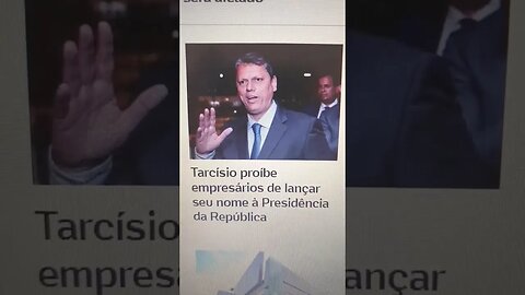 Tarcísio de Freitas proíbe empresários de lançar seu nome à Presidência da República? 😄🥳🙏