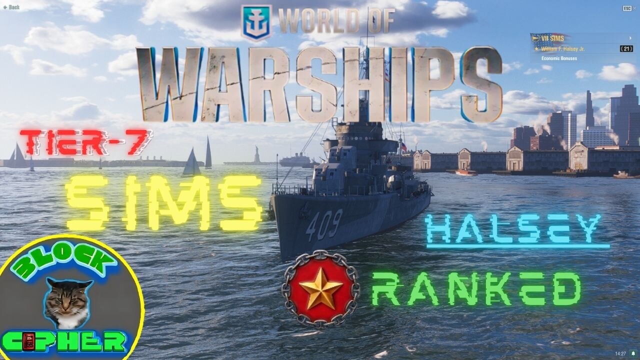 Ranked//Tier-7 SIMS//U-C Halsey//13.9 | World of Warships