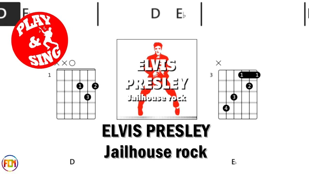 ELVIS PRESLEY Jailhouse Rock FCN GUITAR CHORDS & LYRICS