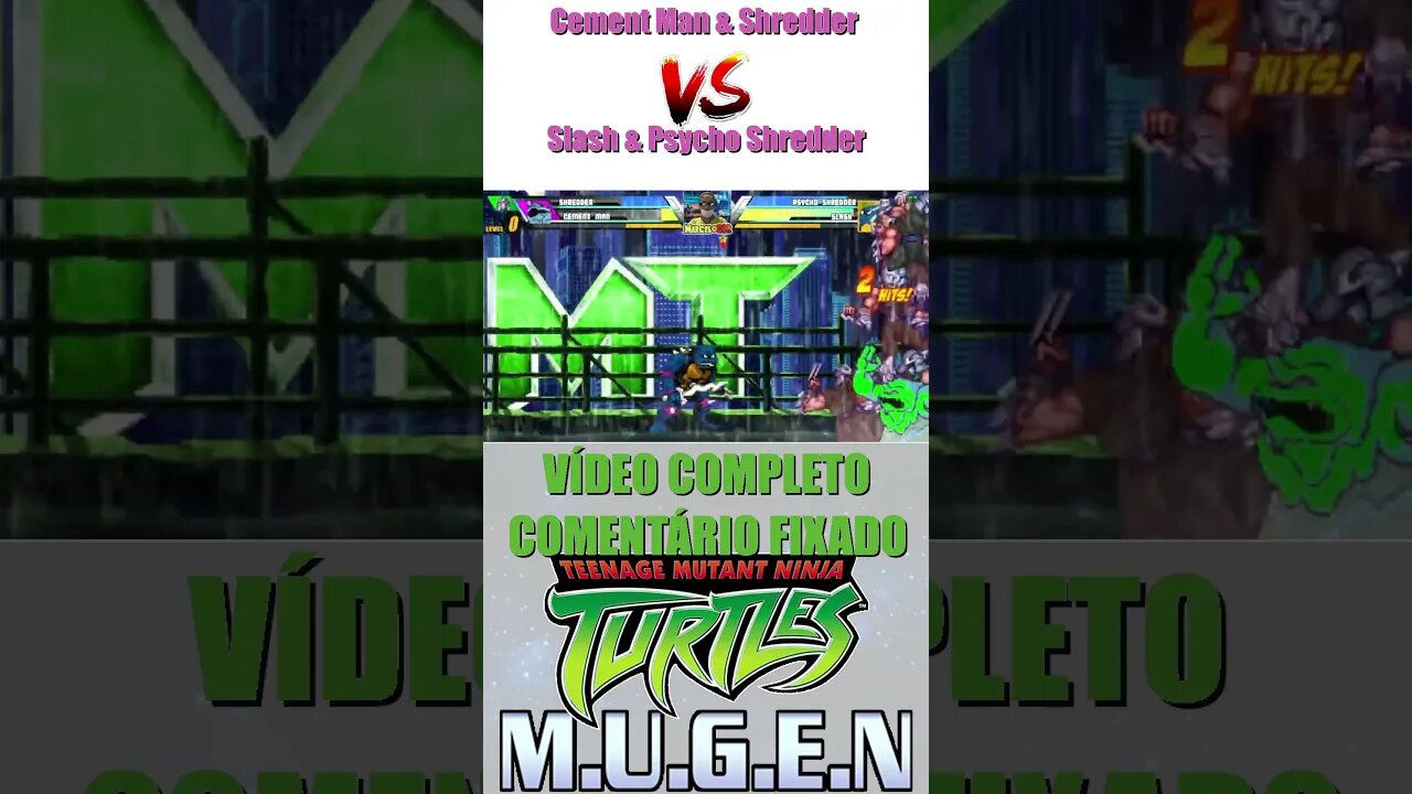 Cement Man & Shredder Vs. Slash & Psycho Shredder - TMNT M.U.G.E.N #shorts #tmnt2012 #tmntplaymates