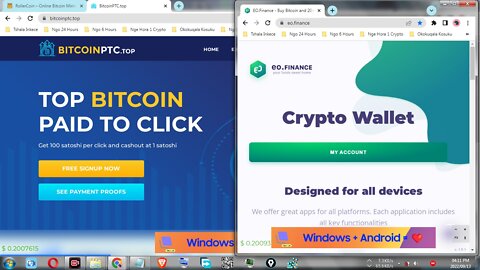 Make Bitcoin Money Viewing Paid To Click Adverts At BitcoinPTC And Instant Withdraw At EO.Finance