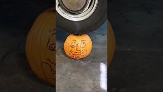 Car Tire Smashes Pumpkin! #MegaFails #Shorts