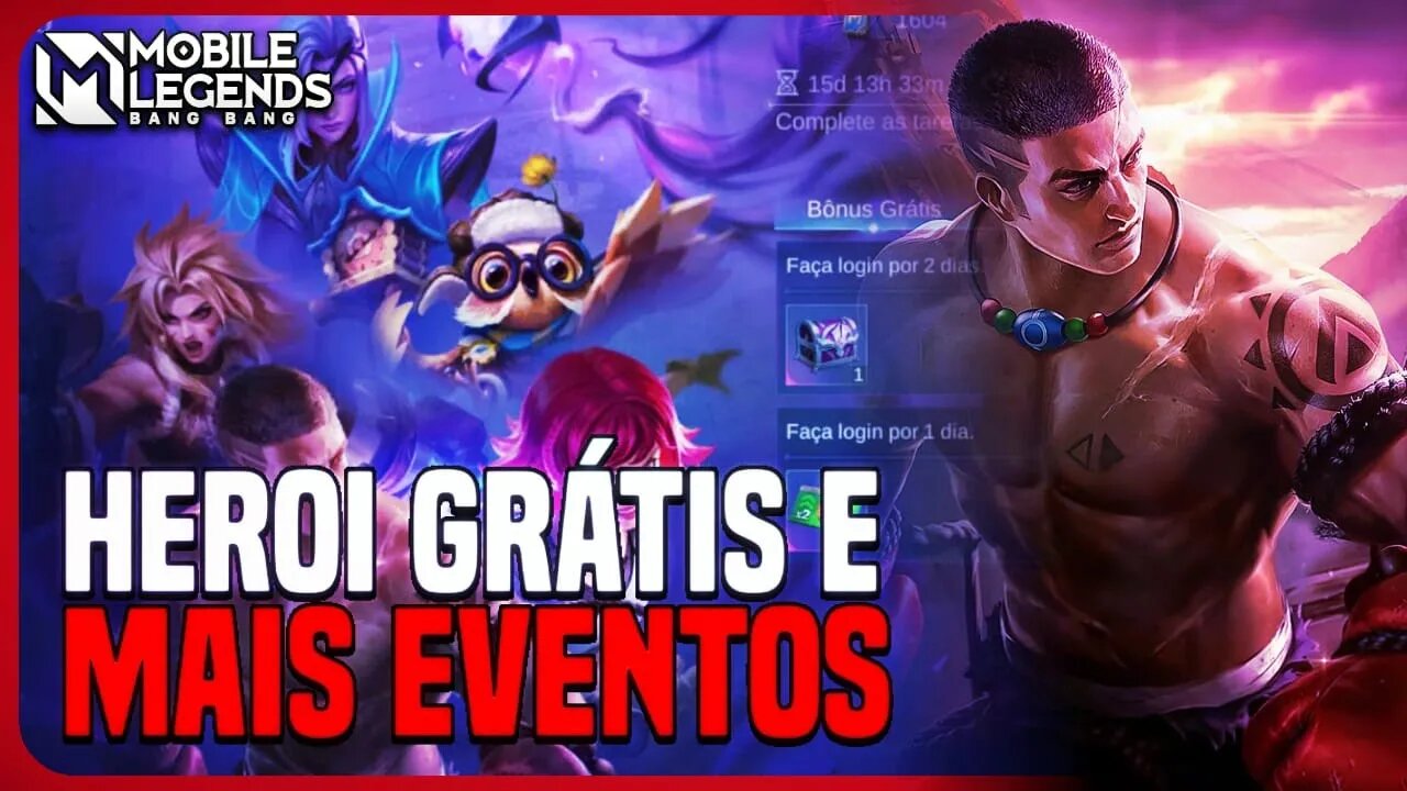 CONSIGA UM HERÓI DE GRAÇA, EVENTO DE RECARGA E MAIS | MLBB