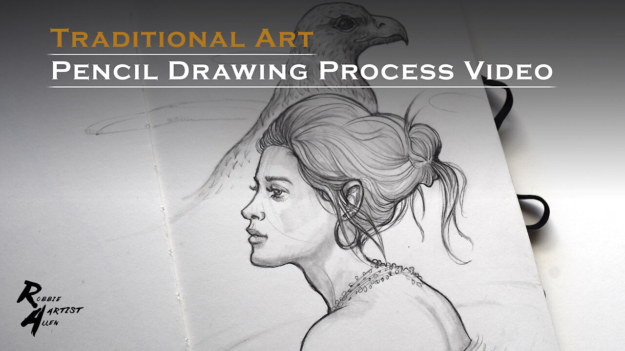 Eagle Woman - Pencil Drawing Process Video