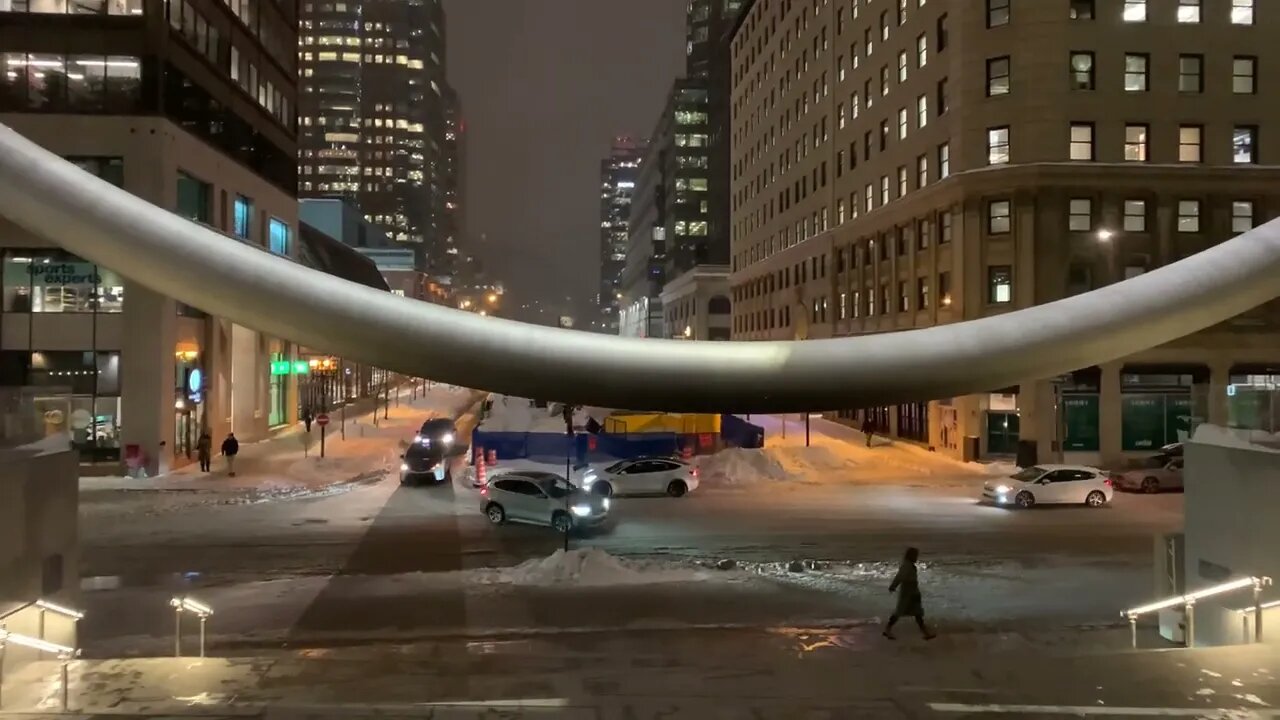 Montreal Downtown Night Walk February 2023