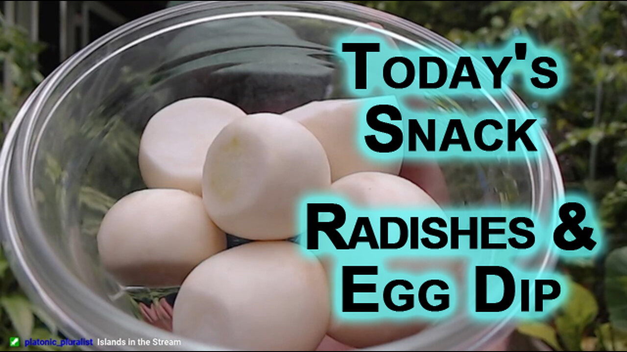 Today's Snack: Eating White Radishes and Eggs, Walnuts, Mint and Mayo Dip [Food ASMR]