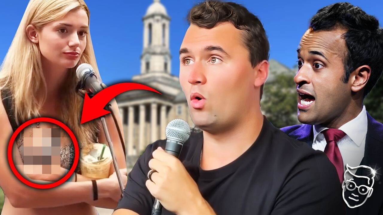 Charlie Kirk FLASHED by Lib Girl on College Campus After Losing Argument