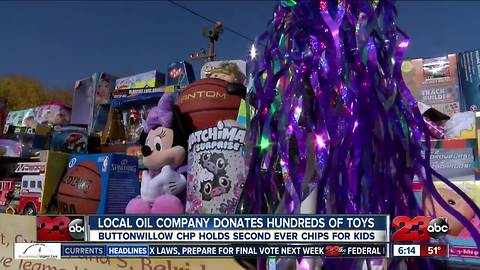 Employees of Sentinel Peak Resources donate hundreds of toys for CHP Toy Drive