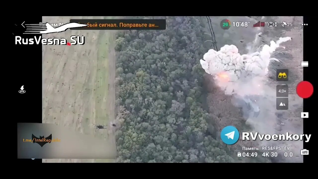 ☁️😮 POOF! GONE! Video shows Ukrainian tank blowing into smithereens in bright fiery explosion