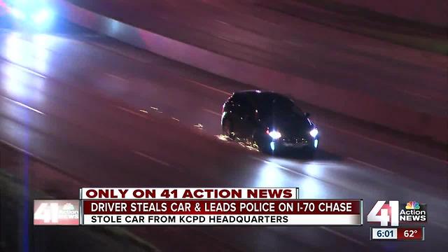 Car stolen from KCPD HQ parking lot leads police on chase