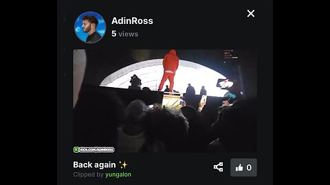 Kanye West Concert “Back Again” (Adin Ross Kick Clip Replay)