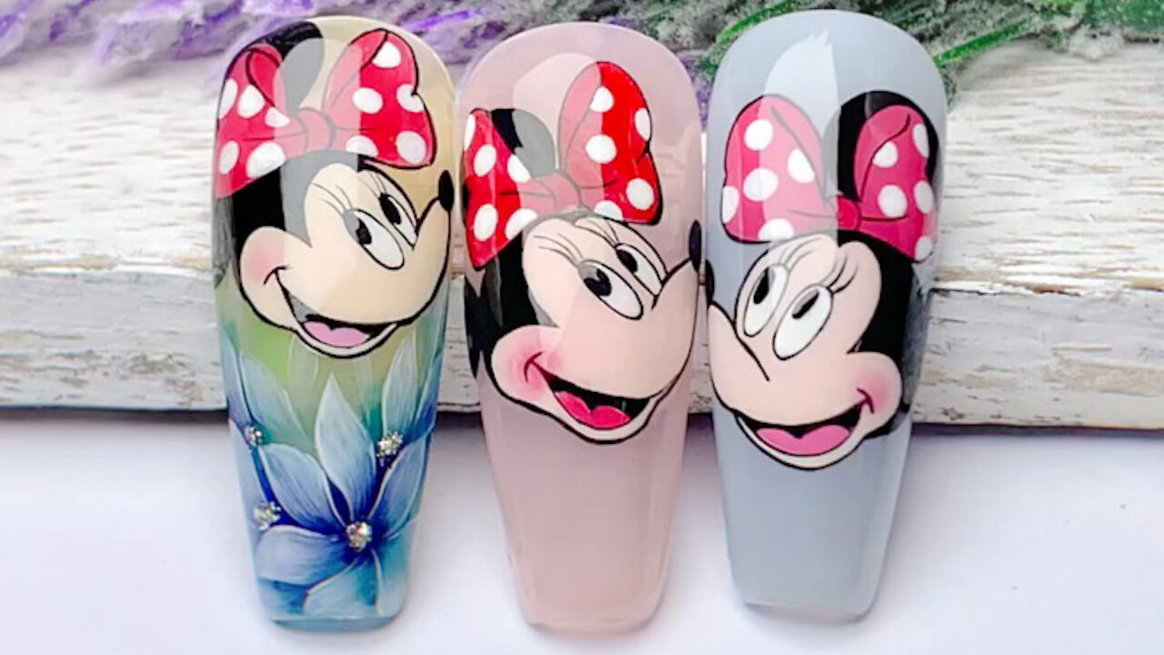 Cute Mini Mouse Nails Art Design