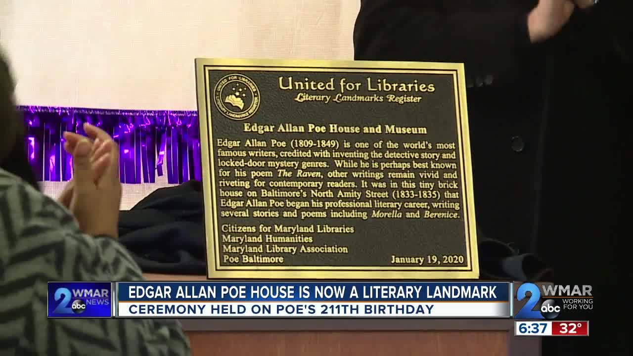 Edgar Allan Poe house is now a literary landmark, ceremony held on Poe's 211th birthday